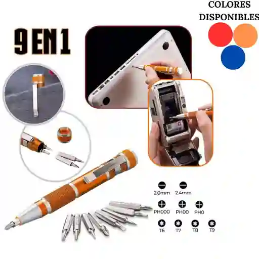 Kit De Destornilladores De Precision 9 En 1 Herramientas Manuales De Reparacion