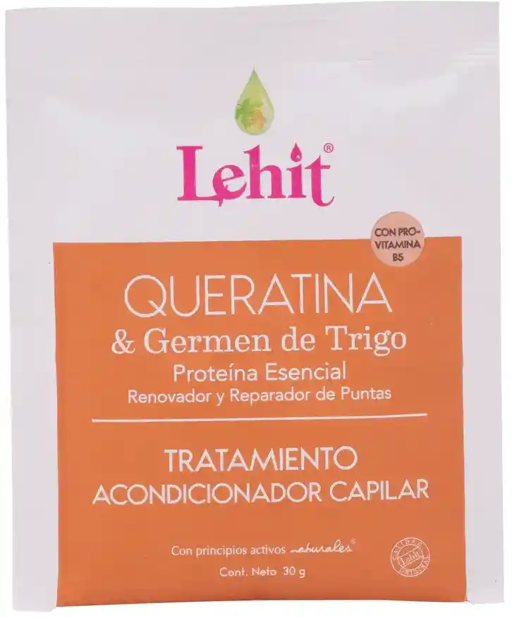Tratamiento Acondicionador Capilar Con Queratina Y Germen De Trigo - 30g Lehit
