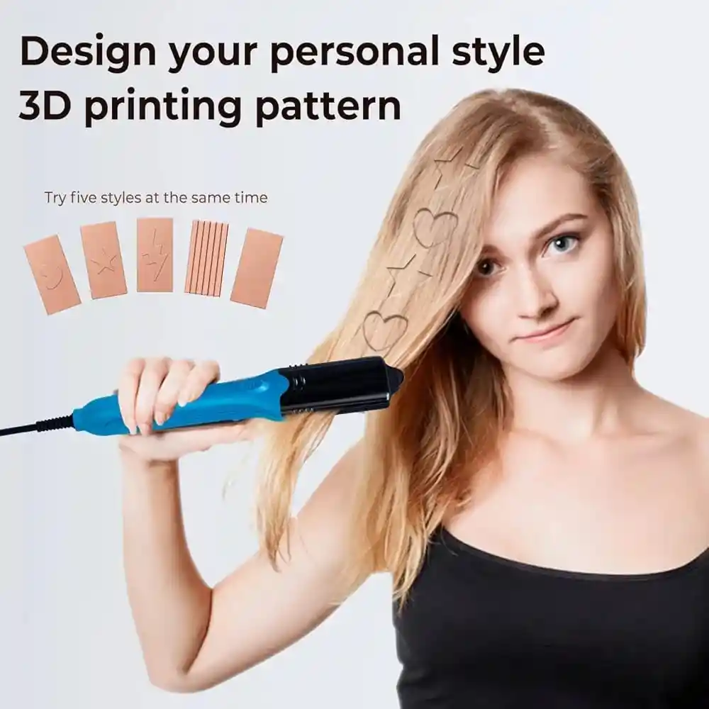 Plancha De Cabello Placas 3d Multiformas Alisadora De Pelo Color Verde Claro 110v