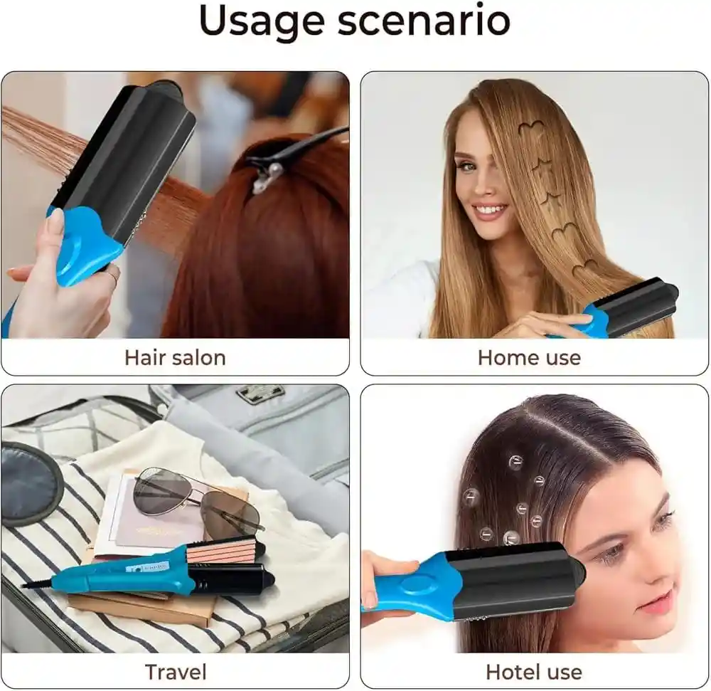 Plancha De Cabello Placas 3d Multiformas Alisadora De Pelo Color Verde Claro 110v