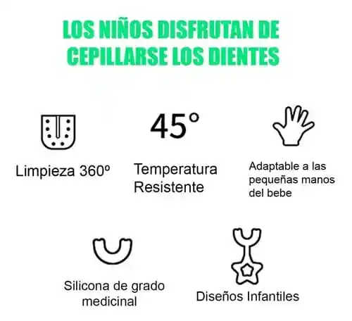 Cepillo De Dientes En Silicona Para Bebé Con Cabezal En U