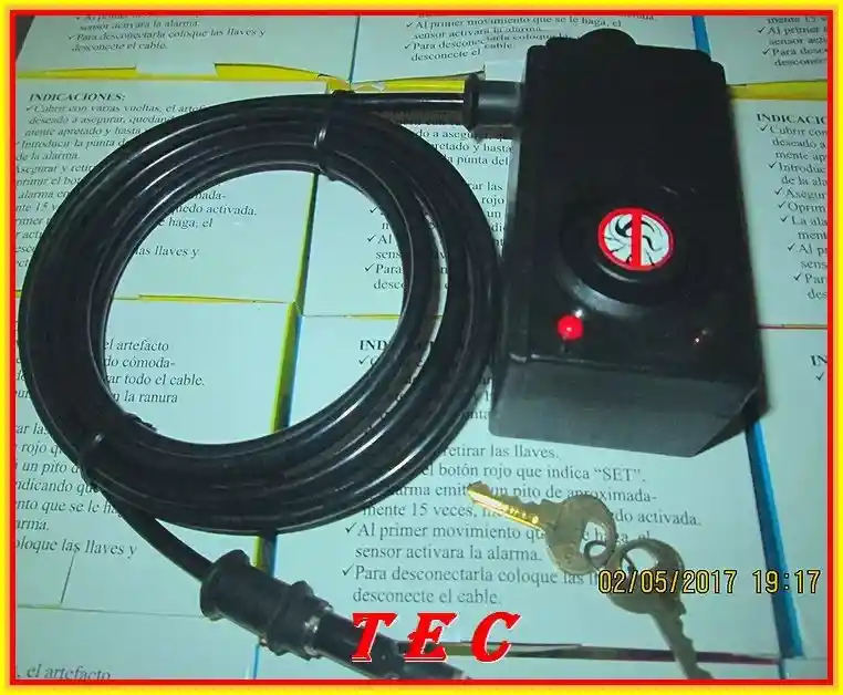Candado Bicicleta Moto Alarma Portatil Multiusos Guaya Bici
