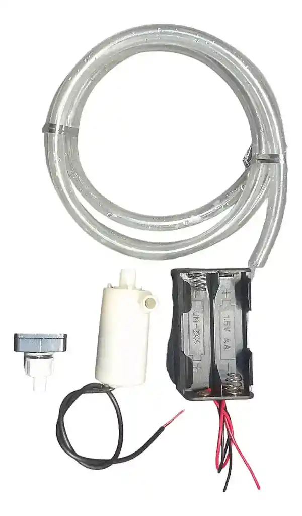Mini Bomba De Agua + Portapilas + Manguera + Switch Conector
