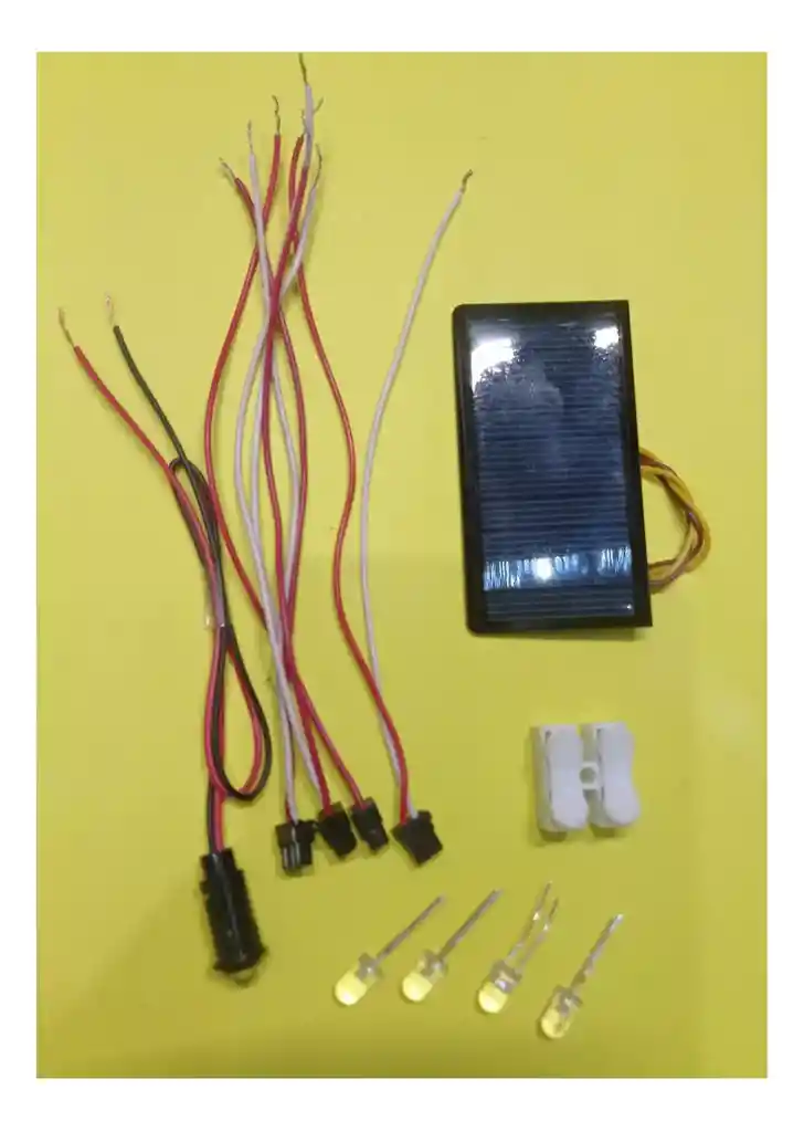 Kit Leds 5mm Cables Mini Panel Solar Y Conector Rapido
