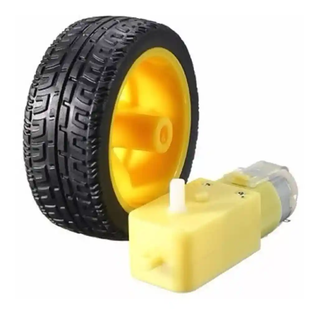 Motorreductor 3v 9v Con Llanta 65mm Motor Caja Reductora
