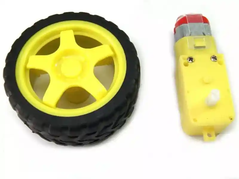 Motorreductor 3v 9v Con Llanta 65mm Motor Caja Reductora