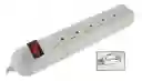 Multitoma Electrica 6 Salidas Cable 60 Centimetros 6 Tomas