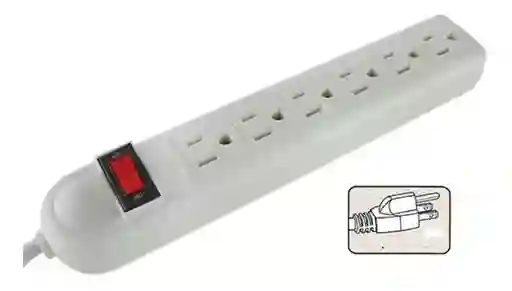 Multitoma Electrica 6 Salidas Cable 60 Centimetros 6 Tomas