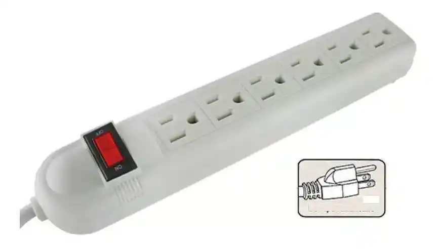Multitoma Electrica 6 Salidas Cable 60 Centimetros 6 Tomas