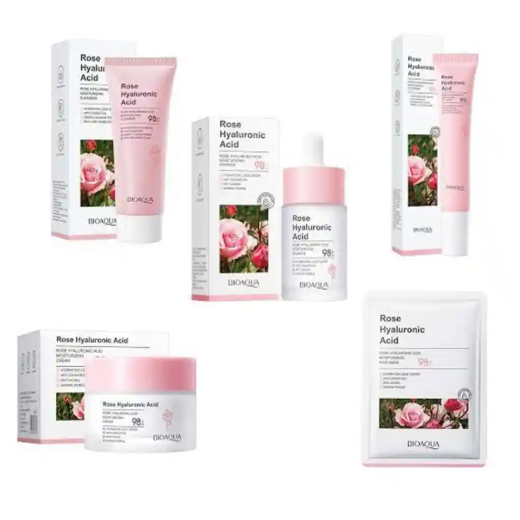 Kit Facial Rosas Y Ácido Hialurónico Bioaqua