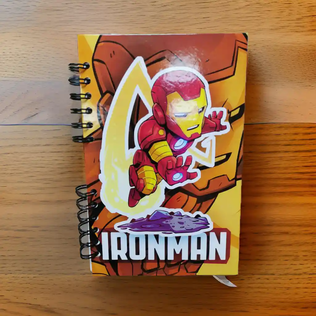 Cuaderno Argollado Ironman, Agenda Iron Man, Cuaderno Anillado