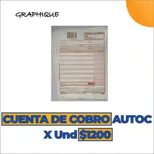 Cuenta De Cobro Autocopiante X Unidad	