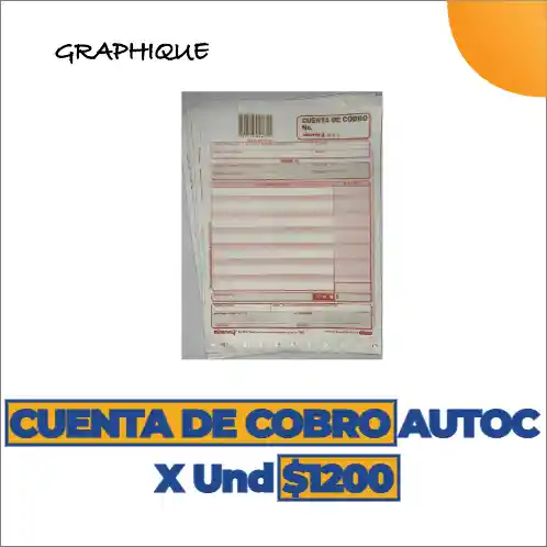 Cuenta De Cobro Autocopiante X Unidad	