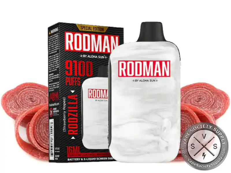 Vape Rodman 9100 Puff 5% Rodzilla (strawberry Ropes)