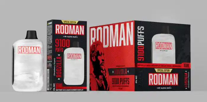 Vape Rodman 9100 Puff 5% Rodzilla (strawberry Ropes)