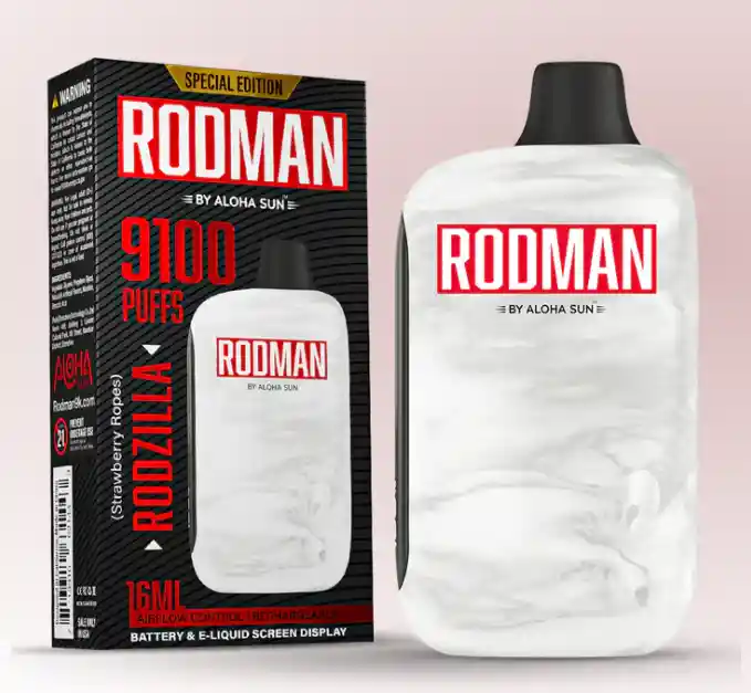 Vape Rodman 9100 Puff 5% Rodzilla (strawberry Ropes)