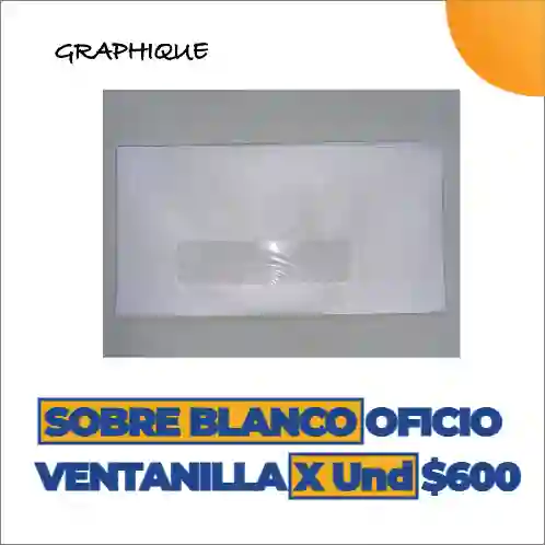 Sobre Blanco Oficio Con Ventanilla
