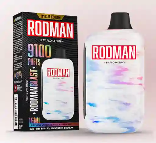 Vape Rodman 9100 Pf 5% Rodmanblast (rainbow Candy)