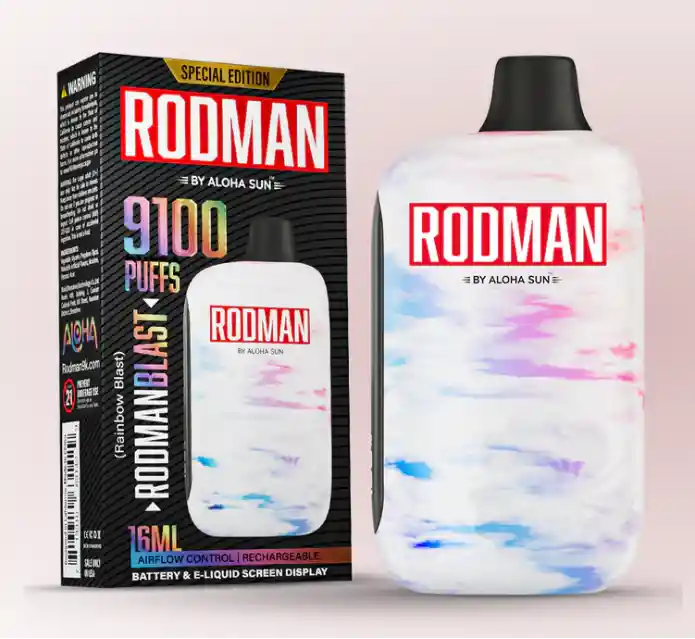 Vape Rodman 9100 Pf 5% Rodmanblast (rainbow Candy)