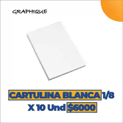 Cartulina En 1/8 Blanca X 10und