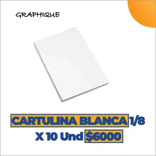 Cartulina En 1/8 Blanca X 10und