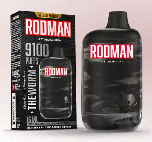 Vapes Rodman 9100 Puff 5% The Worm (sour Gummy Worm Ice)