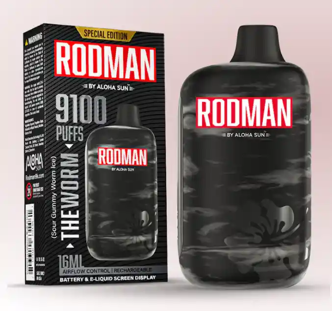 Vapes Rodman 9100 Puff 5% The Worm (sour Gummy Worm Ice)