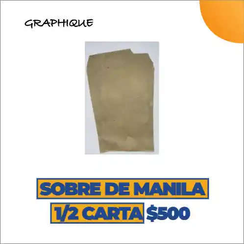 Sobre De Manila 1/2 Carta X Und