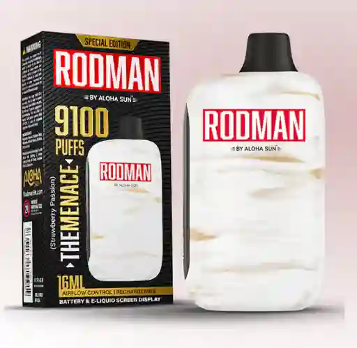 Vaporizador Rodman 9100 Puff 5% The Menace (strawberry Passion)