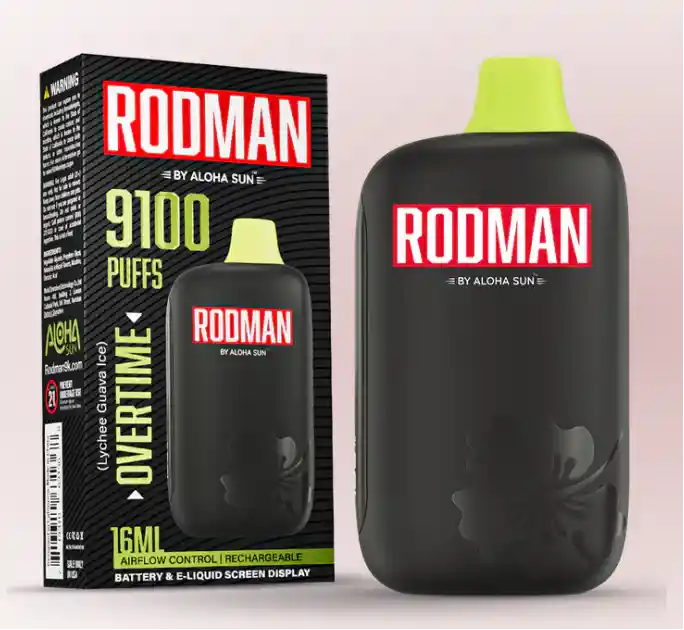 Vaporizador Rodman 9100 Puff 5% Overtime (lychee Guava Ice)