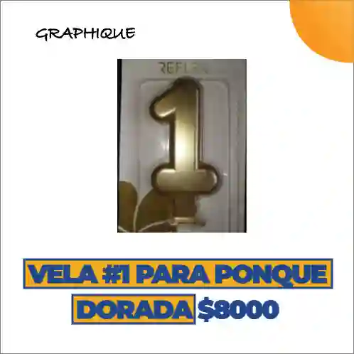 Vela #1 Para Ponque Dorada