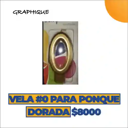 Vela #0 Para Ponque Dorada