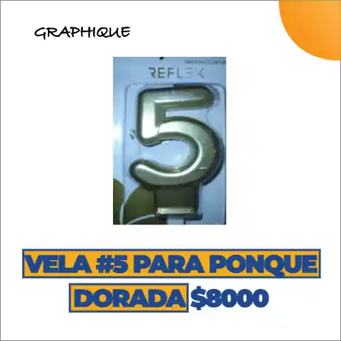Vela #5 Para Ponque Dorada