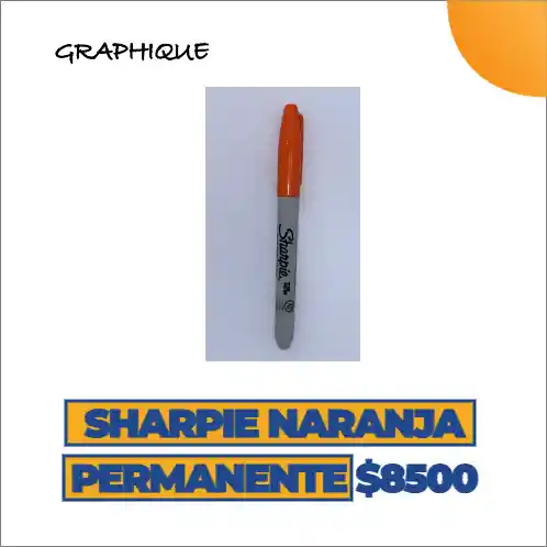 Marcador Plumon Sharpie Naranja Permanente