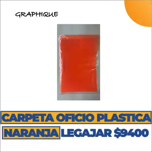 Carpeta Oficio Plastica De Legajar Naranja Legajar