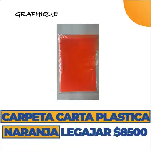 Carpeta Carta Plastica De Legajar Naranja Legajar $