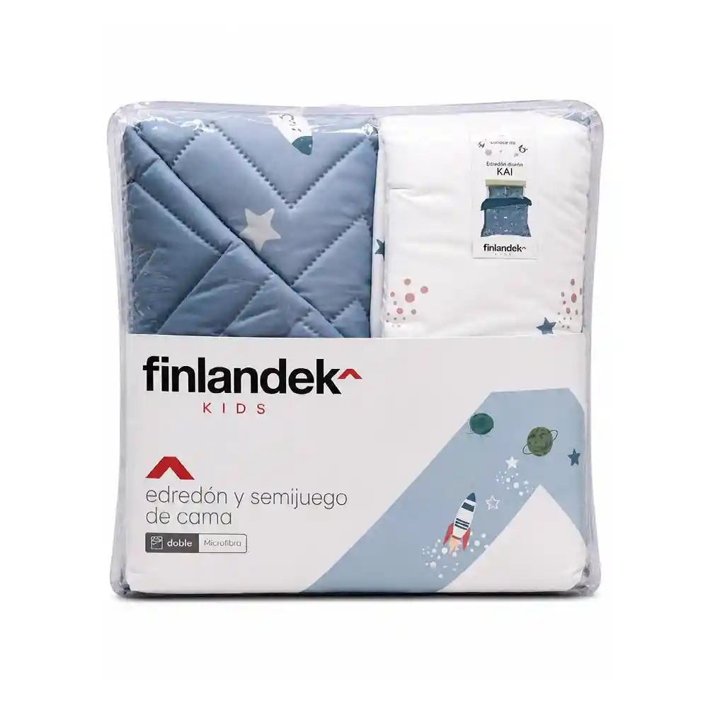 Edredon + Semi Juego de Cama Finlandek Kids Sencillo (100 X 190 Cm) Micro-fibra (poliéster) Kai