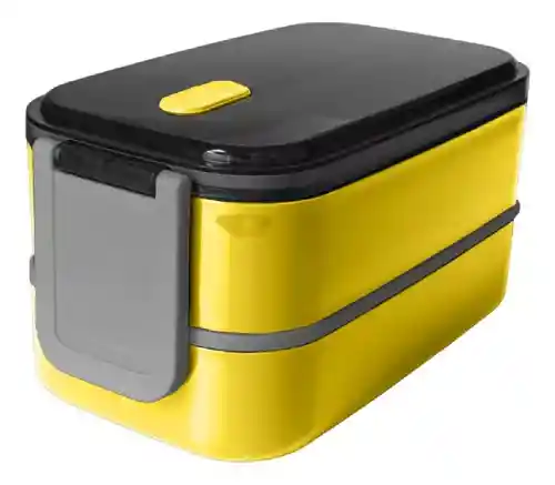 Fiambrera Porta Comidas 2 Niveles Amarillo Contenedor Alimentos Innovo Home