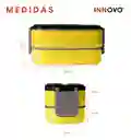 Fiambrera Porta Comidas 2 Niveles Amarillo Contenedor Alimentos Innovo Home