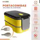 Fiambrera Porta Comidas 2 Niveles Amarillo Contenedor Alimentos Innovo Home