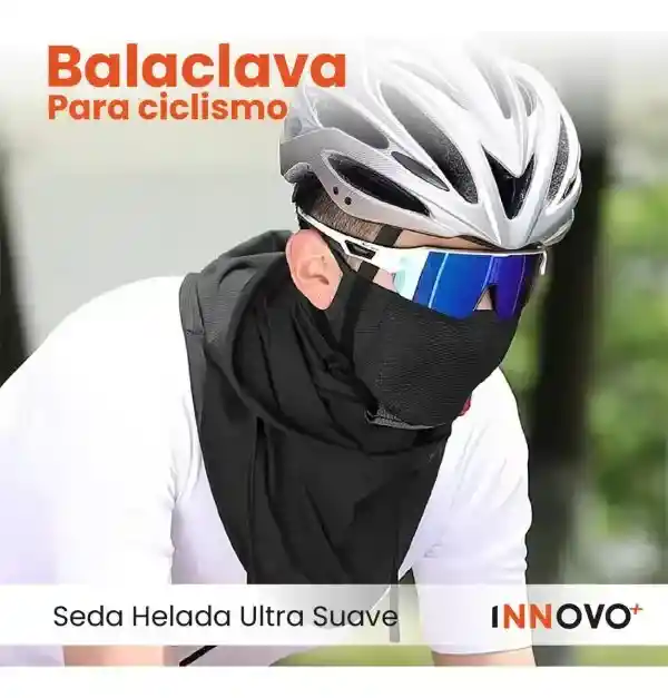 Combo Canguro Deportivo Negro Y Balaclava Para Ciclistas Filtro Uv