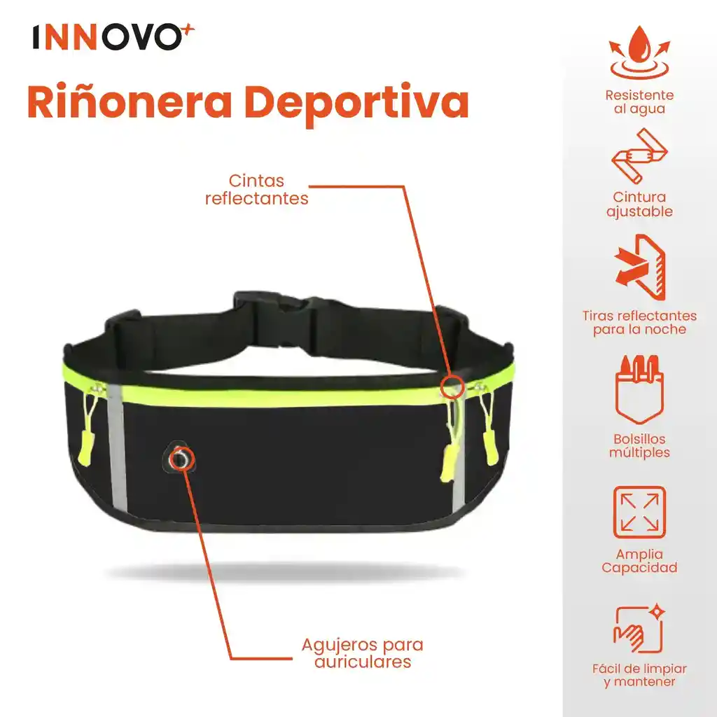 Combo Canguro Deportivo Negro Y Balaclava Para Ciclistas Filtro Uv