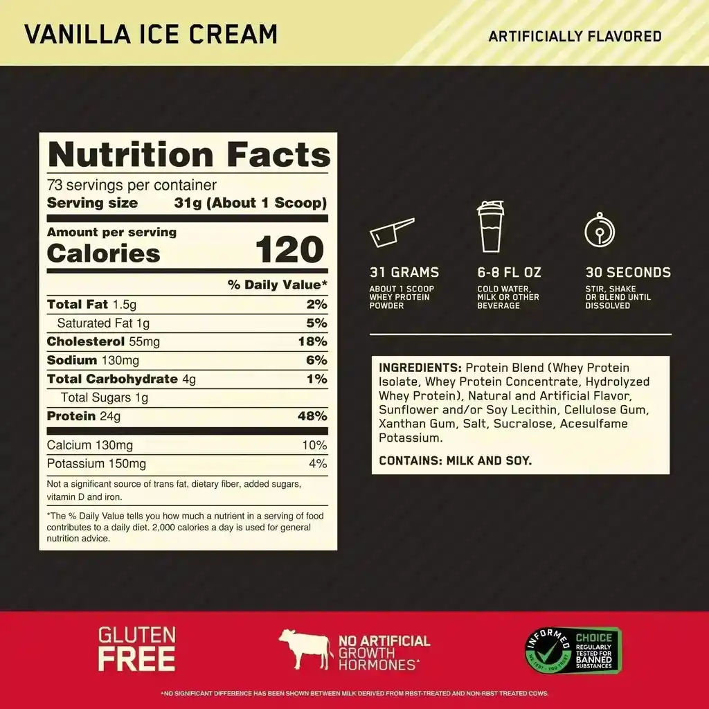 Proteina Whey Gold Standar 5lb Vainilla