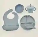 Set Vajilla Silicona Para Bebe 8 Piezas Azul