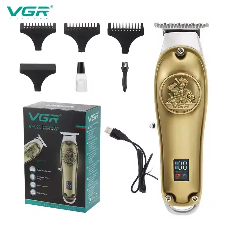 Maquina Cortadora De Pelo Inalambrica Con Accesorios Peluquera Vgr V-920