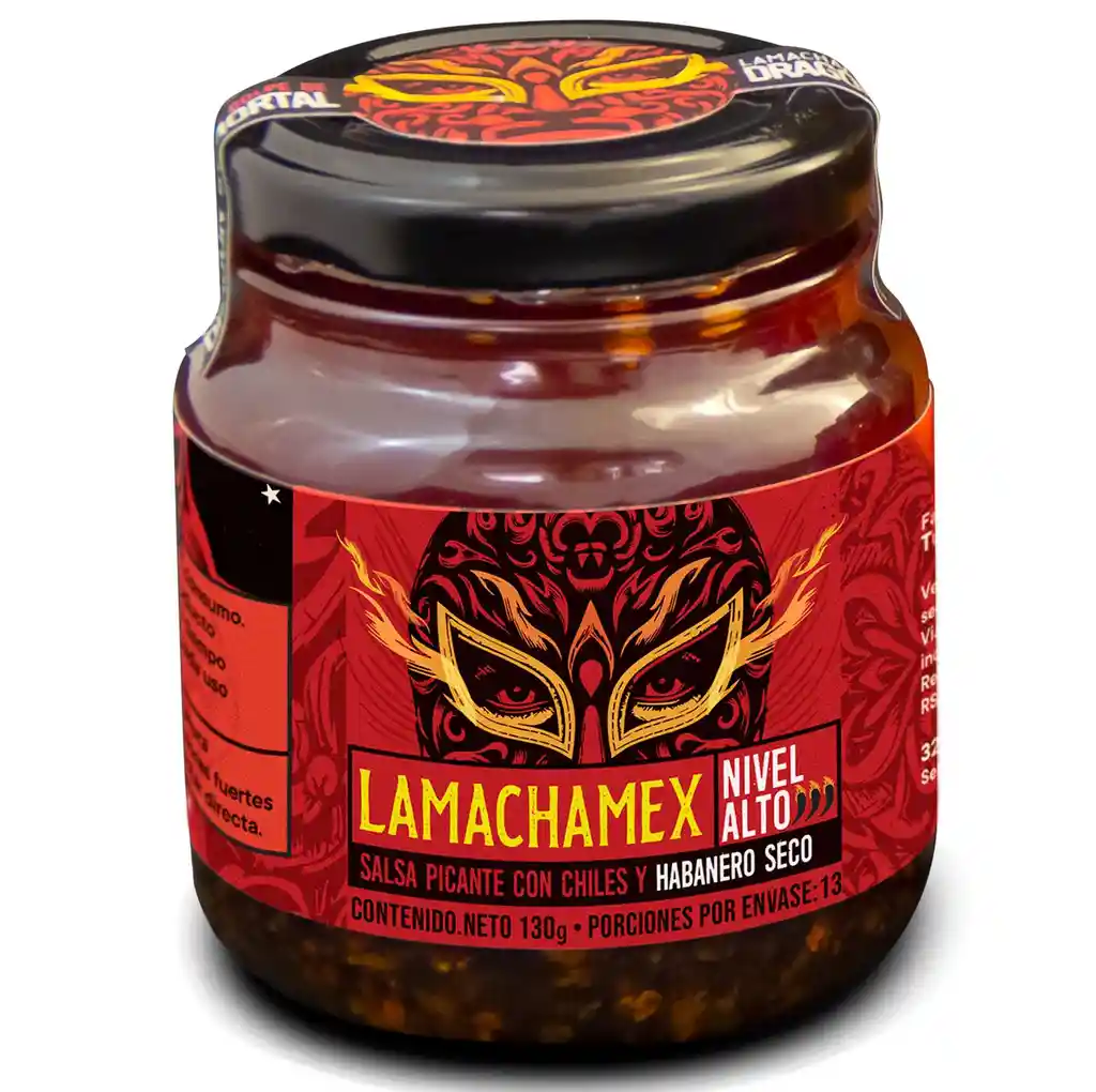 Salsa Macha Lamacha Mex Habaneros Secos, Picante Nivel Alto
