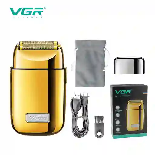 Maquina Afeitadora Vgr V-398 Profesiona Foil Shaver Recargable Color Dorado 110v