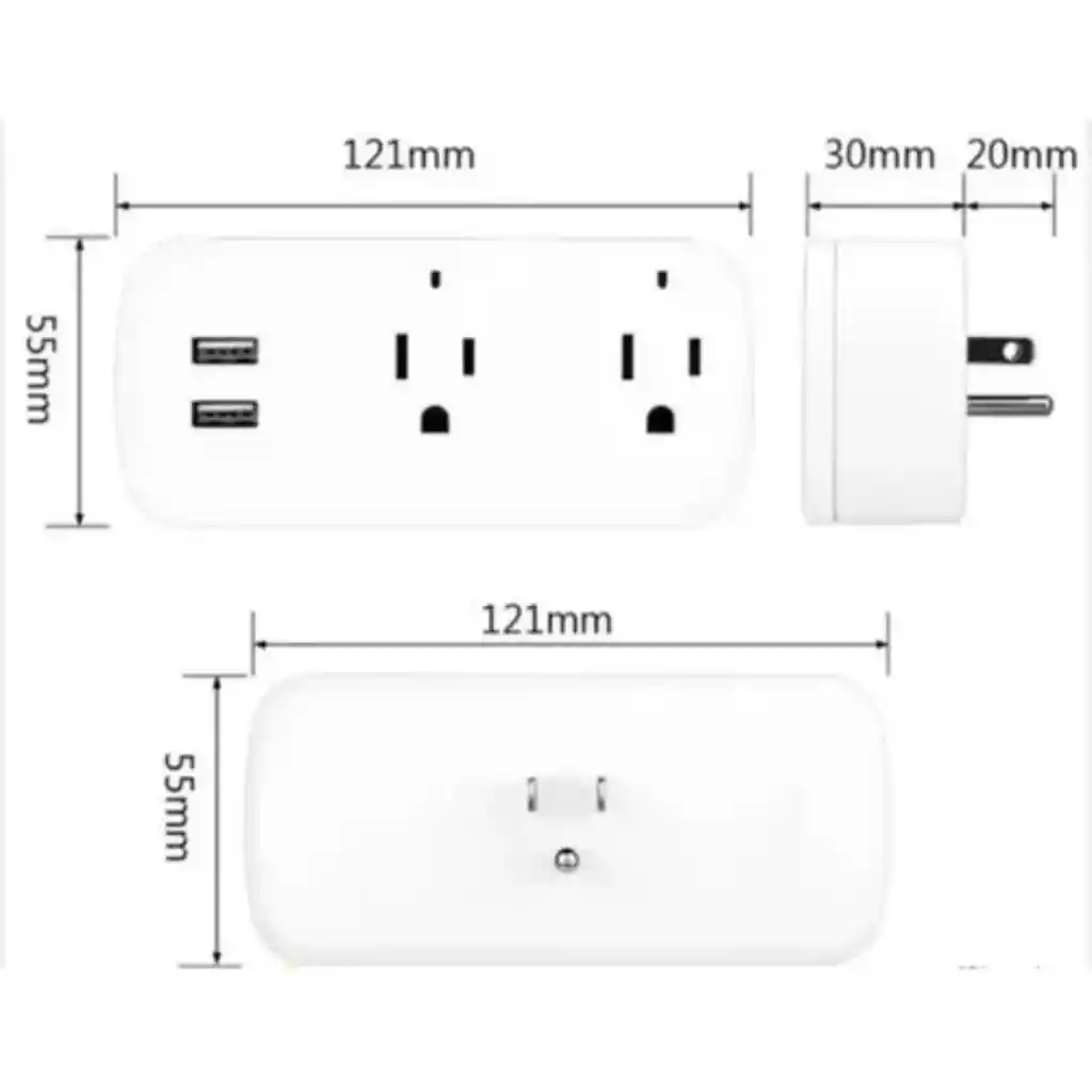 Enchufe Toma Inteligente Wifi Doble Google Nest Mini Y Alexa