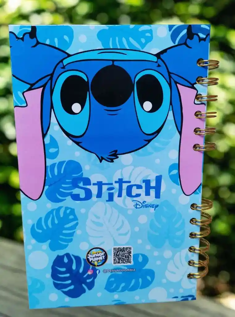 Cuaderno Argollado Stitch, Cuaderno Cuadriculado, Doble Anillado | Agenda Y Libreta - Ideal Para Regalo