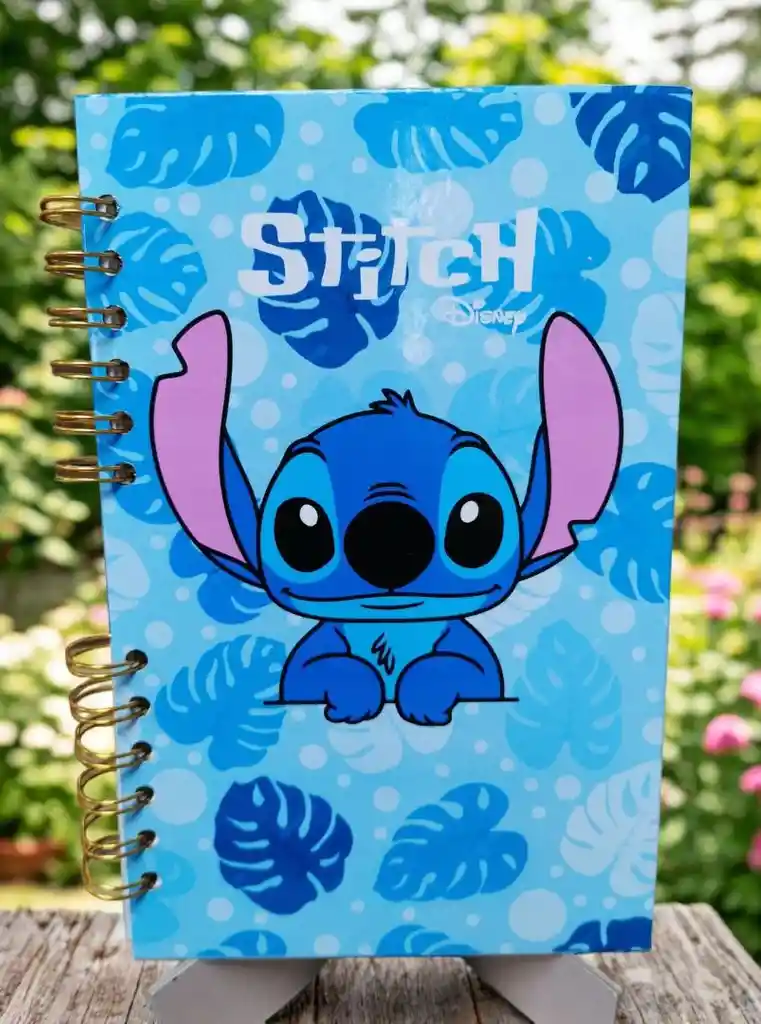 Cuaderno Argollado Stitch, Cuaderno Cuadriculado, Doble Anillado | Agenda Y Libreta - Ideal Para Regalo